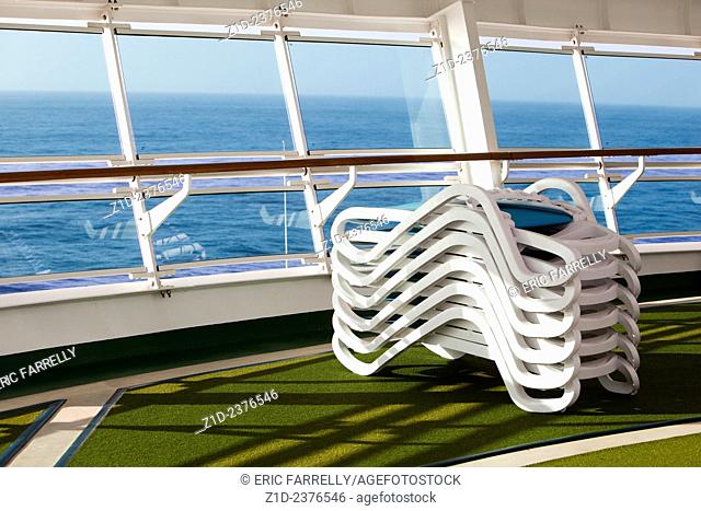 sun loungers on P&O cruise liner Ventura
