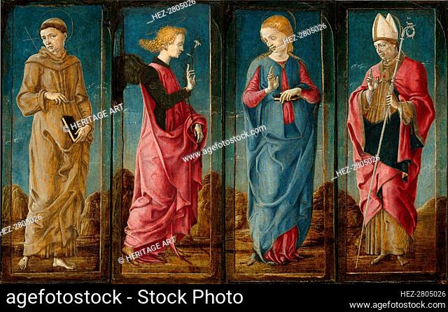 The Annunciation with Saint Francis and Saint Louis of Toulouse [four panels], c. 1470/1480. Creator: Cosmè Tura