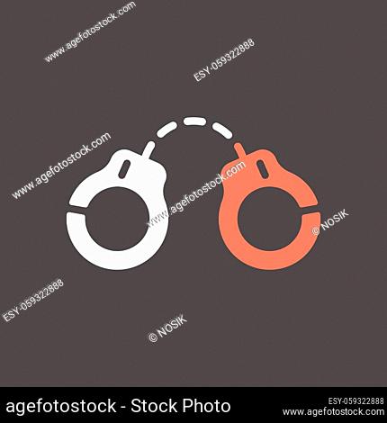 Handcuffs vector glyph icon. Police sign. Demonstration, protest, strike, revolution. Graph symbol for your web site design, logo, app, UI