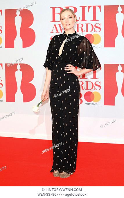 The Brit Awards (Brits) 2018 held at the O2 - Arrivals Featuring: Clara Paget Where: London, United Kingdom When: 21 Feb 2018 Credit: Lia Toby/WENN