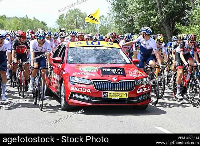 Illustration picture shows the pack of riders pictured at the start of stage 11 of the 108th edition of the Tour de France cycling race, 198