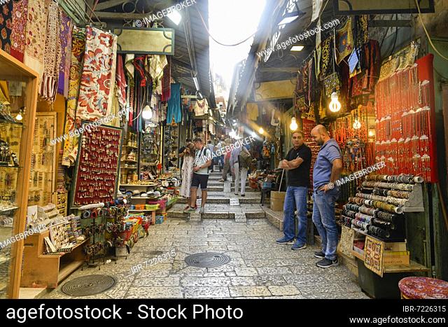 Souvenir shops, Bazaar, Old City, Jerusalem, Israel, Asia