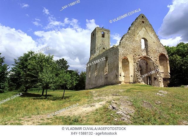 The ruins of deserted medieval Franciscan monastery dedicated to St  Catherine of Alexandria in Male Karpaty, Slovakia