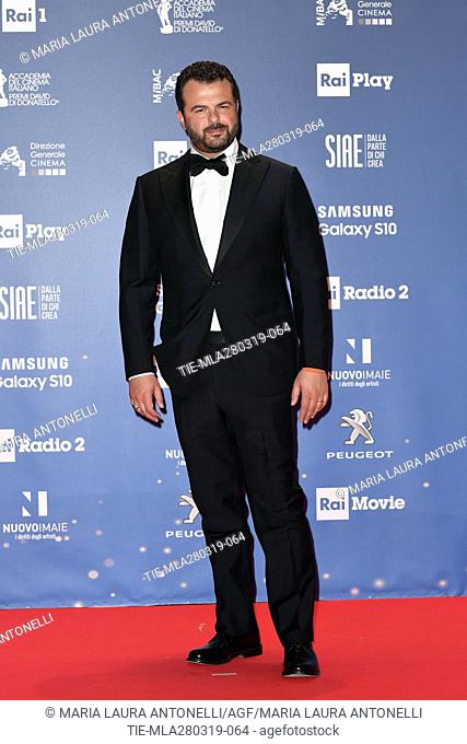 Edoardo De Angelis during the David di Donatello Award red carpet, Rome, ITALY-27-03.2019