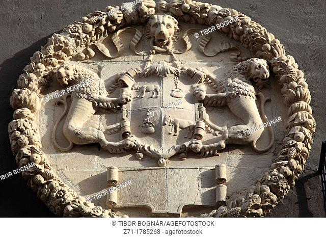 Spain, Navarre, Estella, coat of arms, relief