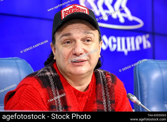 RUSSIA, MOSCOW - DECEMBER 20, 2023: Gia Eradze, director - artistic director of the Royal Circus of Gia Eradze, gives a press conference on the performance of...