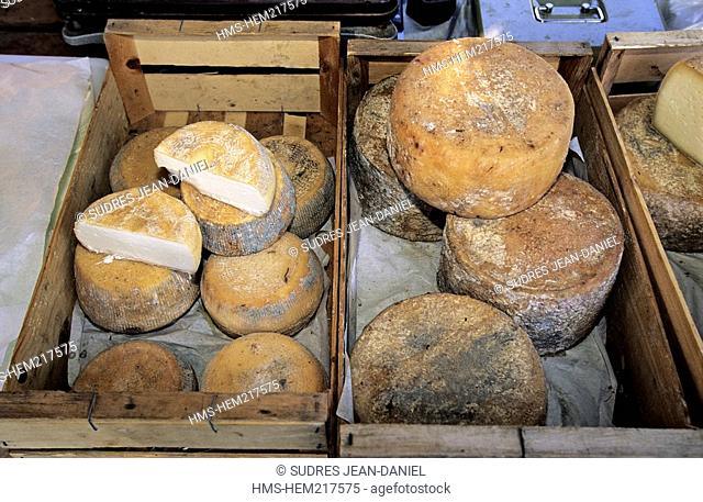 France, Corse du Sud, Ajaccio, the market, Corsican cheeses