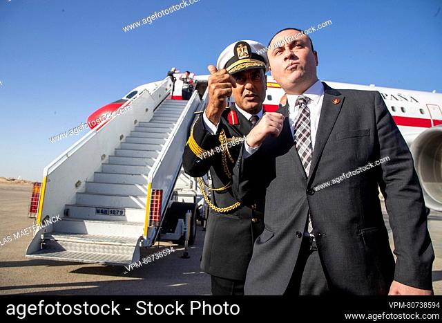 Illustration picture shows the Spanish official airplane with Egypt Protocol Officers, during a visit to the city of Rafah
