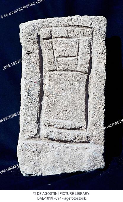 Stele from Mothya, Marsala, Sicily, Italy. Phoenician civilisation.  Marsala-Mozia, Museo 'Giuseppe Whitaker' (Archaeological Museum)