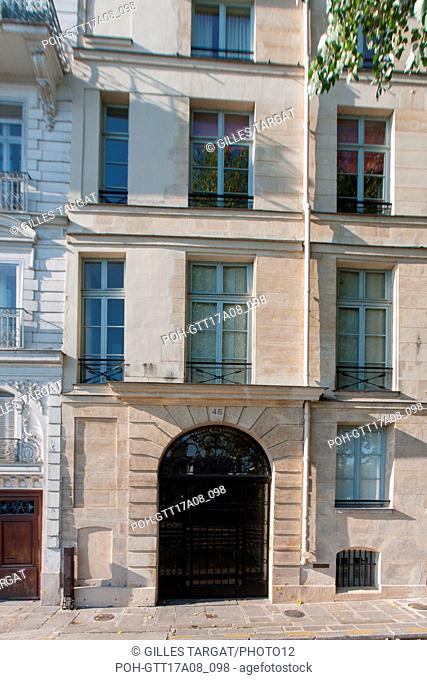 Paris, 4th arrondissement, Île Saint Louis, 45 Quai de Bourbon, André Billy l lived here, Photo Gilles Targat