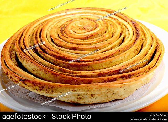 Chinese Food:Toasted Twisted Roll on a golden background