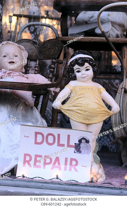 Dolls in shop window