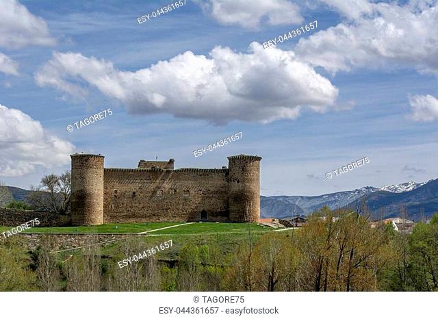 Castle of El Barco de vila or Castle of Valdecorneja in Avila Spain on a cloudy day