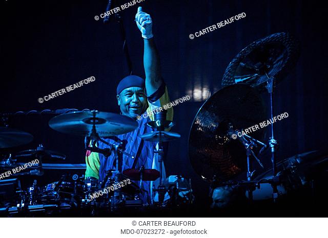 American musician Carter Beauford performs live on stage at Mediolanum forum with Dave Matthews Band. Milan (Italy), April 3rd, 2019