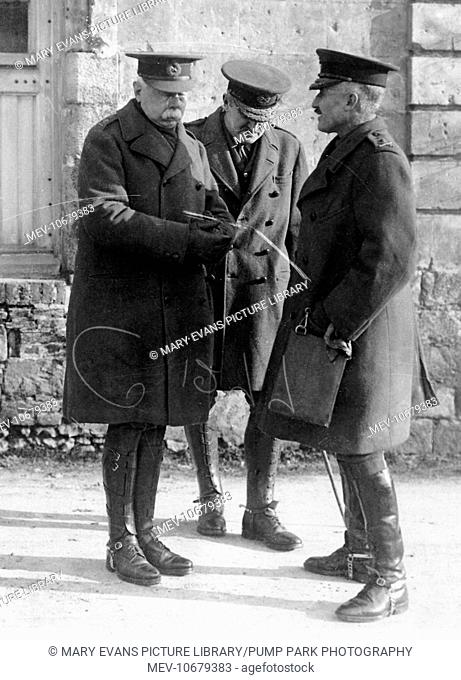 Three British Army commanders on the Western Front in France during World War One. They are: General Sir Herbert Plumer (nicknamed Old Plum)