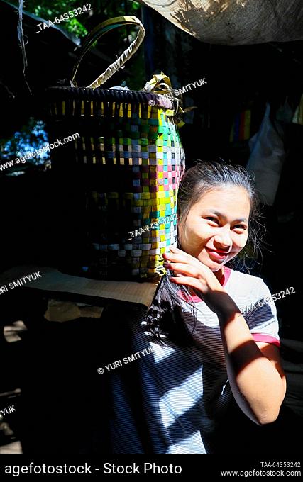 MYANMAR, BAGAN - OCTOBER 28, 2023: A woman at Nyaung U Market. Yuri Smityuk/TASS
