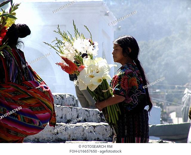 traders, people, guatemala, person, girl, flowers