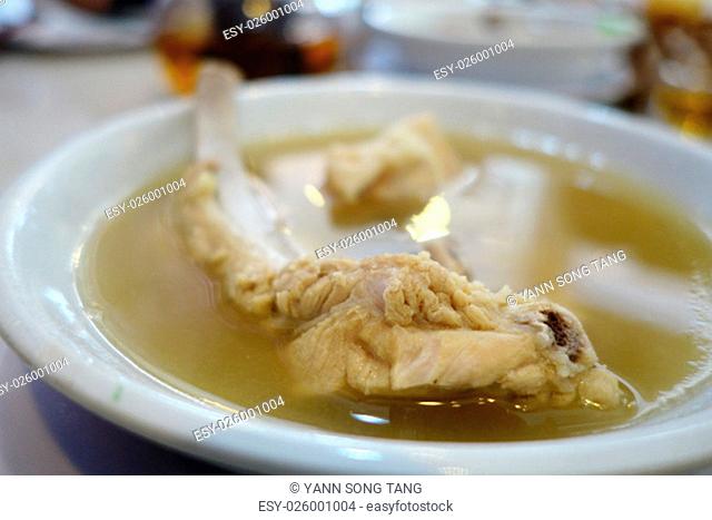 Singapore style pork and herbal soup, spicy peppery soup (bak kut teh)
