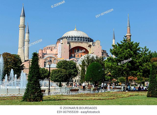 Exterior of the Hagia Sophia in Sultanahmet, Istanbul