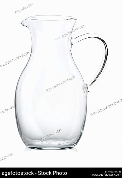 Empty glass decanter isolated on a white background