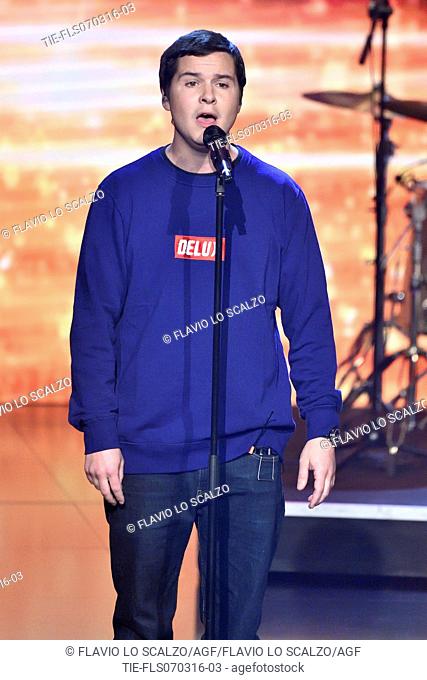 The singer Lukas Graham guest at tv show Che tempo che fa, Milan, ITALY-06-03-2016