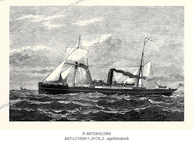 THE UNION COMPANY'S NEW STEAMSHIP ""TROJAN, "" FOR THE CAPE MAIL LINE, 1880