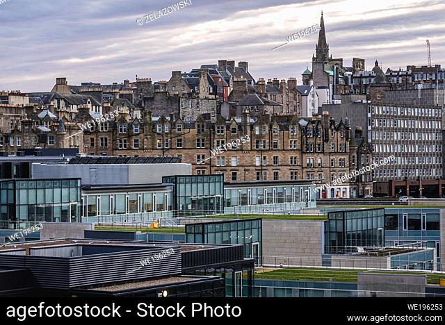 Modern and old architecture in Edinburgh, the capital of Scotland, part of United Kingdom