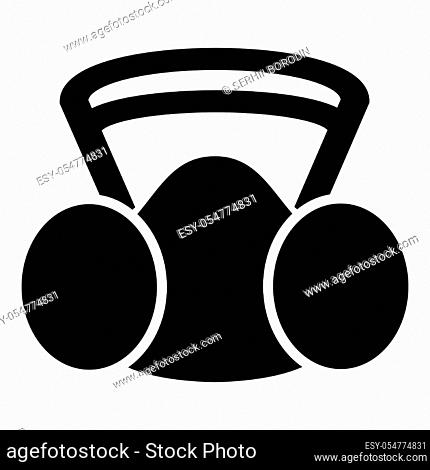 Respirator mask replaceable filter Personal protection safety dust absent equipment icon black color vector illustration flat style simple image