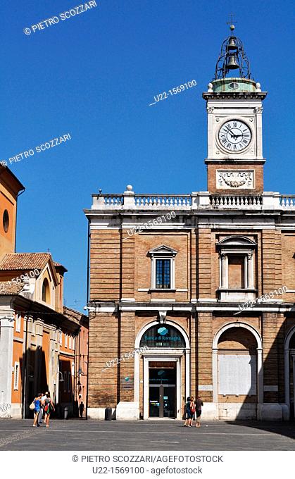 Ravenna (Italy): Piazza del Popolo, with Palazzo dell’Orologio