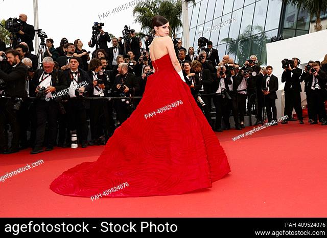 Sofia Carson attends the 'Killers of the Flower Moon' premiere during the 76th Cannes Film Festival at Palais des Festivals in Cannes, France, on 20 May 2023