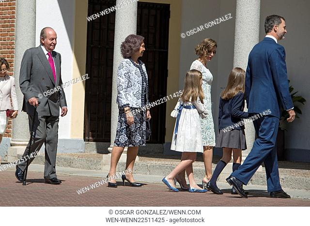 First Communion of Princess Leonor of Spain at the Asuncion de Nuestra Senora Church Featuring: King Juan Carlos, Queen Sofia, King Felipe VI of Spain