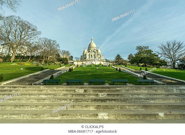 View on basilica of the Sacre Couer, Paris, France