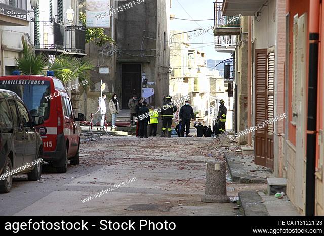 An explosion caused by a gas leak from a pipeline caused collapses and 7 deaths in Ravanusa (Agrigento) Sicily , ITALY-13-12-2021