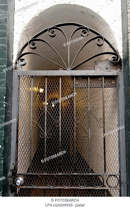 Decorative gate to building in Boston, Massachusetts, USA