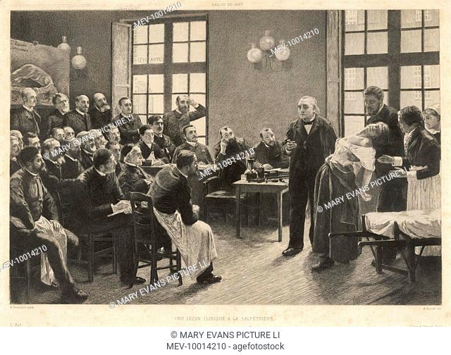 'UNE LECON CLINIQUE A LA SALPETRIERE' J M Charcot demonstrates the symptoms of hysteria with a patient under hypnosis