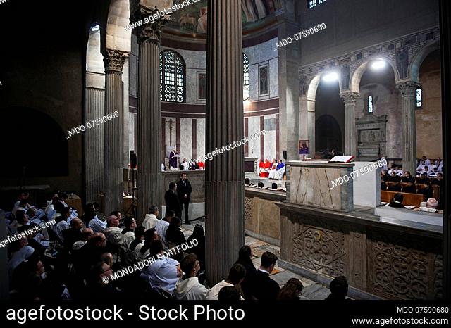 Pope Francis celebrates Ash Wednesday in the Basilica of Santa Sabina on the Aventino. Rome (Italy), February 26th, 2020
