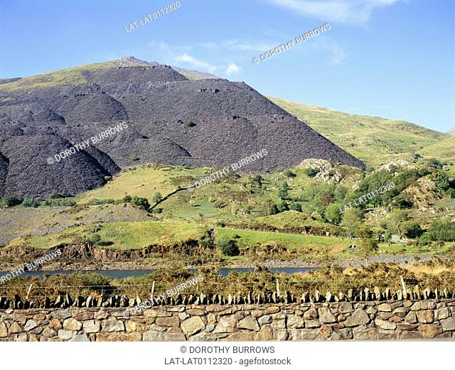 Slate quarrying in Wales began during roman times. Slate is used as a building material, for roof tiles, but also for flooring, work tops and headstones