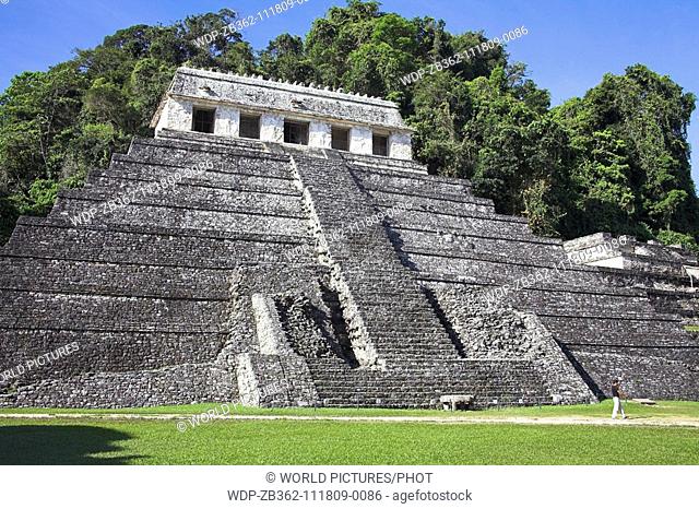 Templo de las Inscripciones, Temple of the Inscriptions, Palenque Archaeological Site, Palenque, Chiapas, Mexico Date: 02 04 2008 Ref: ZB362-111809-0086...