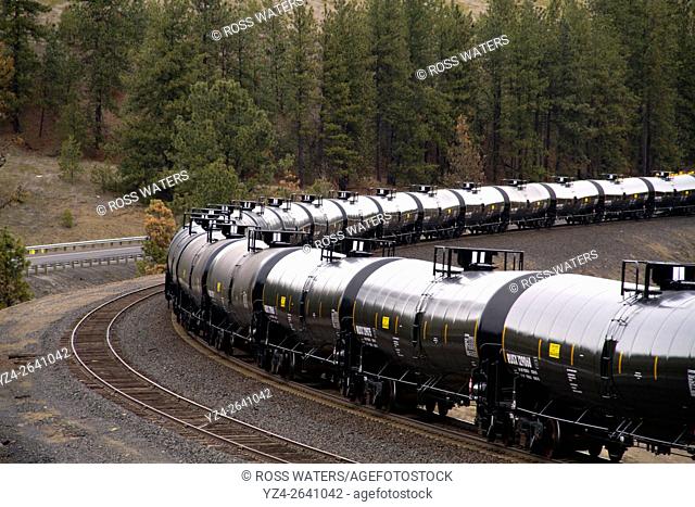 An oil train in Marshall, Washington, USA