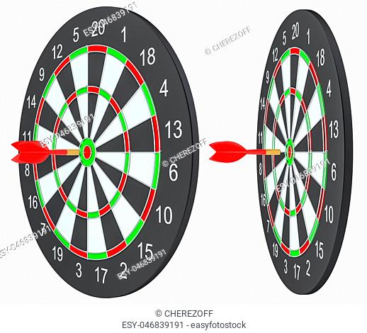 Target dart arrow hitting in the dartboard
