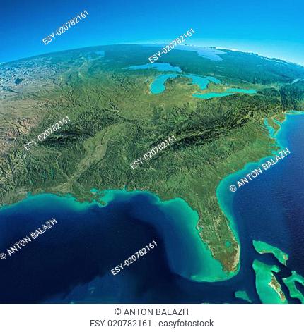 Detailed Earth. Gulf of Mexico and Florida
