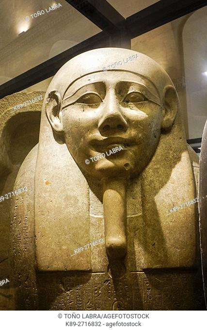 Sarcophagus of Imhotep. Egyptian Pharaonic collection. Louvre Museum. Paris. France