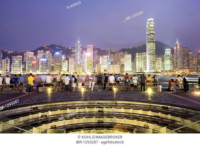 Viewpoint Kowloon Public Pier at night, Hong Kong Skyline, Hongkong, China, Asia
