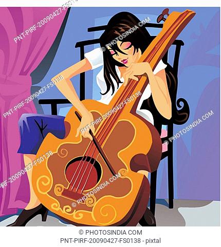Woman playing a cello