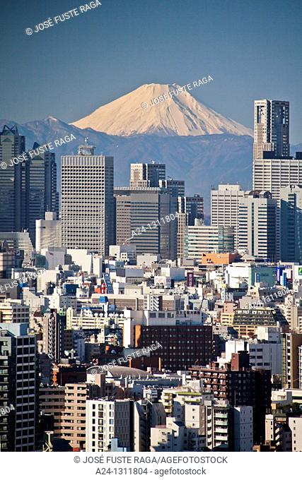 Shinjuku district and Mount Fuji, Tokyo, Japan