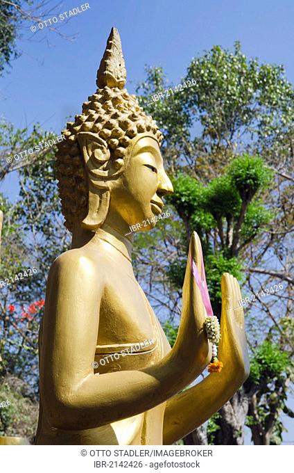 Buddha statue on Phousi Mountain, Luang Prabang, Laos, Indochina, Asia