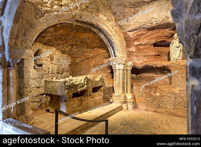 Romanesque San Millan's cenotaph, Suso Monastery, San Millan de la Cogolla, La Rioja, Spain