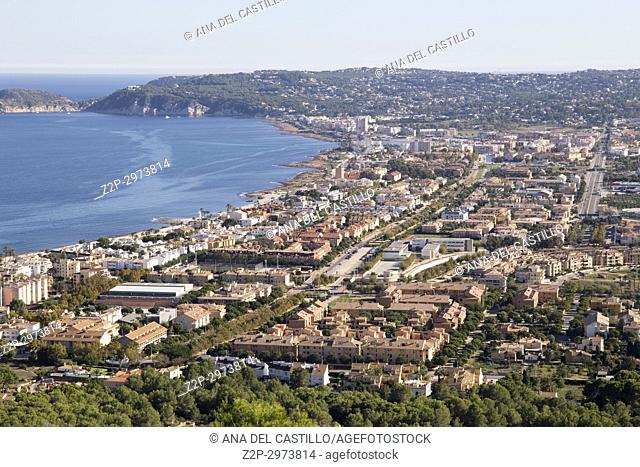 Panorama of Javea from San Antonio Cape Alicante province, Spain