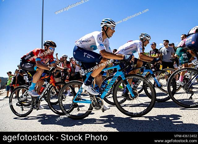 Spanish Carlos Verona of Movistar Team and Spanish Luis Leon Sanchez of Bahrain Victorious pictured in action during stage 20 of the 2022 edition of the 'Vuelta...