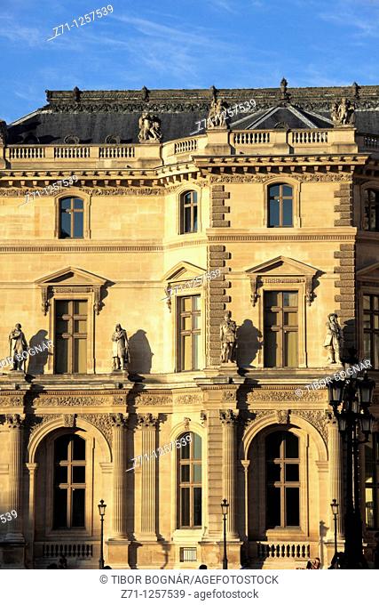 France, Paris, Louvre palace, museum, Cour Napoléon